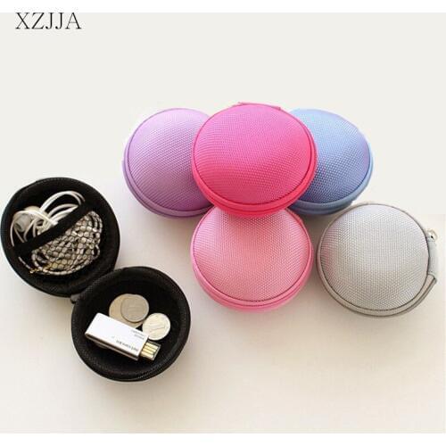 XZJJA Home Travel Earphone Data Line Dustproof Box Portable Zipper Mini USB Cable Container Organizer Earphone Storage Boxes