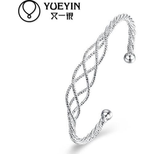 Silver plated bracelet&bangles for women silver-plating jewelry bracelet pulseras Wholesale Retail brilliant bracelet