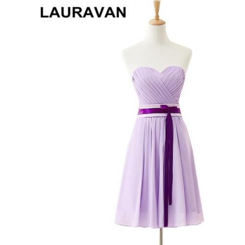 Short strapless womens new elegant dress to the lavender lilac purple short bridesmaid dresses 2019 formal pageant gowns