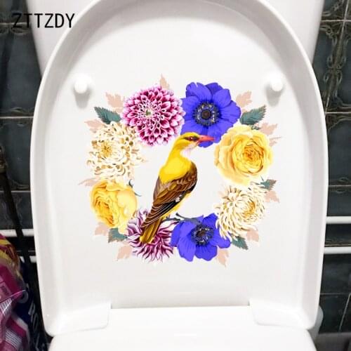 ZTTZDY 22×21CM Beautiful Colorful Wreath Bedroom Wall Stickers Modern Decor WC Toilet Decals T2-1213