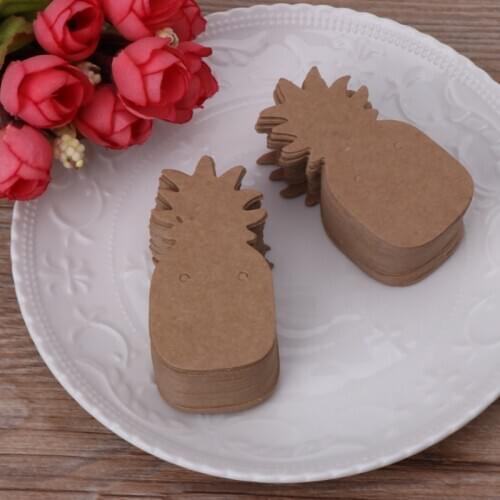 100 Pcs/Bag Kraft Paper Jewelry Packing Earrings Display Tags Cards Tree Cat Ear