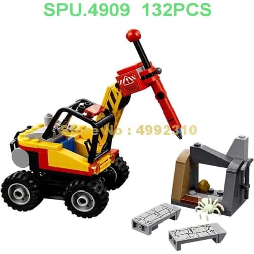 132pcs Urban Mine Rock Splitting Machine Building Blocks 1 Dolls Toy