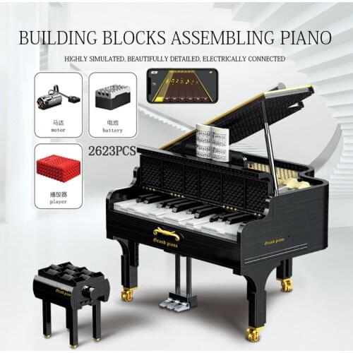21323 MOC Technical Motor Ideas Grand Piano Model APP Control Automatic Playing Creator Building Blocks Bricks Toys For kid Gift