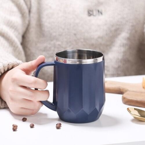 400ml Coffee Mugs Thermos Insulation Stainless Steel Water Bottle Cups Drinkware With Handle Lid Tea Mug for Office Thermocup