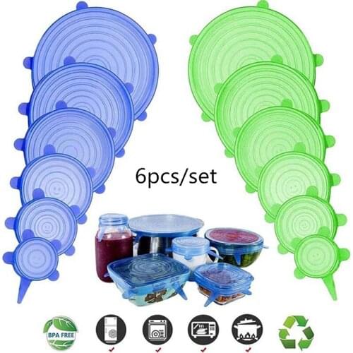 6-Pack Food Grade Lid For Airtight Container Versatile Bowl Lid Seal Household Plastic Wrap Multi-functional Insurance Tensile