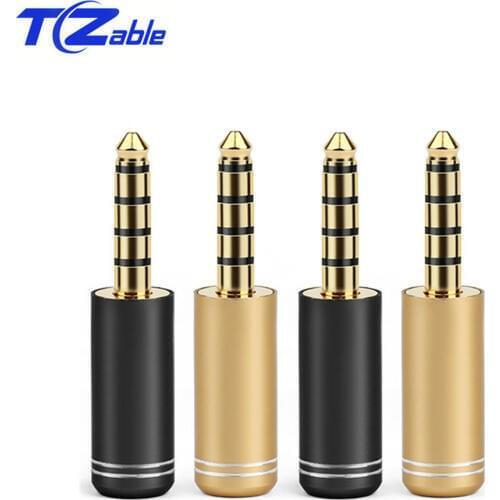 4.4mm Audio Plug Jack 5 Pole Earphone Adaptor DIY Mini 3.5mm Stereo Connector Headphone Plug Adapters Gold Plated AUX HIFI