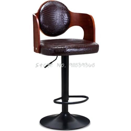 Bar Chair Solid Wood Bar Chair Bar Chair Lift Bar Stool Front Desk Desk Chair American Retro High Footed Stool