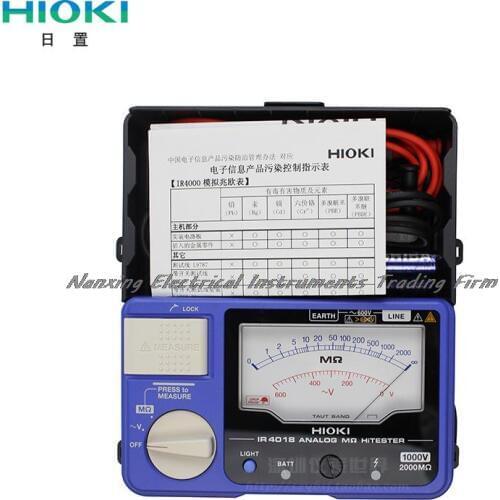 Fast arrival HIOKI IR4018-20 Single-Range 1000 volt / 2000 megohm Analog Insulation Resistance Tester