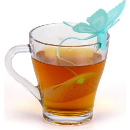 Tea Infuser Silicone Butterfly Shape Tea Coffee Loose Leaf Strainer Bag Mug Filter Teapot Teabags Drinkware