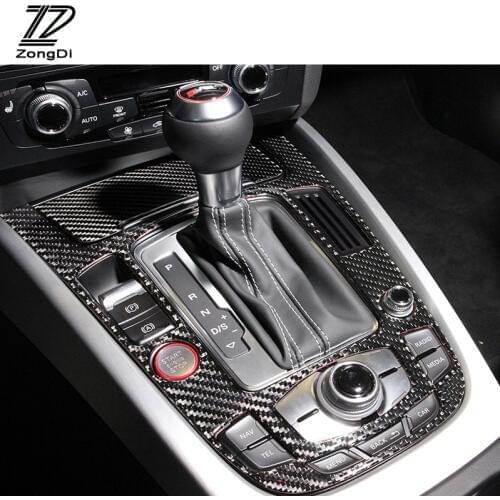 ZD Gears Shift Panel Trim Decorative Carbon Fiber Stickers Car Sticker For Audi A4 B8 B6 B7 B5 B9 A5 Q5 Sline Accessories S line