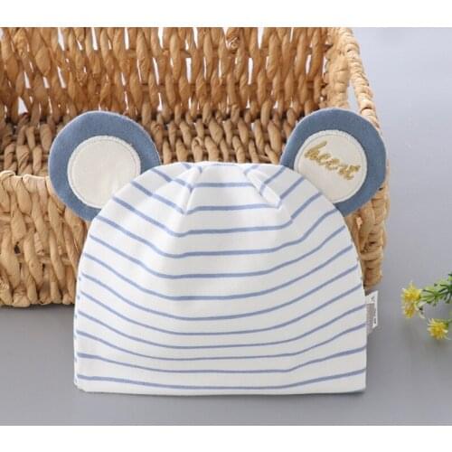 Q1FE Baby Soft Cotton Hat Cute Printed Cartoon Ears Beanie Newborn Infant Warm for Toddler Boys Girls Shower Gifts