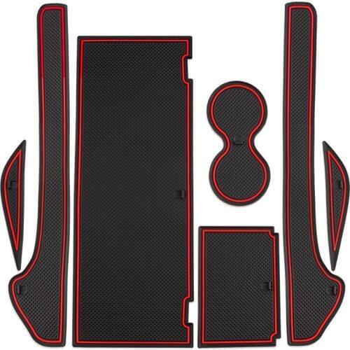 New Arrival Gate Slot Cup Mat For Tesla Model X Door Groove Non-slip Pad 7 PCS/Set Accessories Cup Holders PVC Door Groove Mat