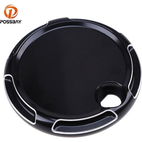 POSSBAY Motorcycle Fuel Gas Door Grooved Cover for Harley Electra Street Road Glide 2008 2009 2010 2011 2012 2013 2014 2015 2016
