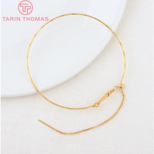 2PCS Diameter 60MM 24K Gold Color Brass Bracelet High Quality Jewelry Making Supplies Diy Findings Accessories