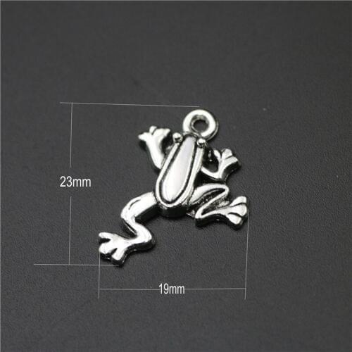 Hot Selling 20 Pieces/Lot 19mm*23mm Antique Silver Plated Diy Animal Charm Frog Charms For Jewelry Making