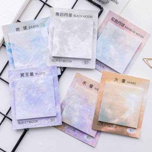 Planet Sticky Note Kawaii Stationery Novelty Cute Memo Sheets Student Memo Pad Cartoon Planner Stickers Kawaii School Supplies