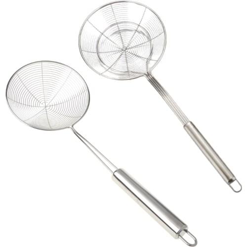 Spider Strainer Stainless Steel Skimmer Ladle Food Frying Spoon With Long Handle For Home Kitchen Fried Kitchen Restaurant JUN06