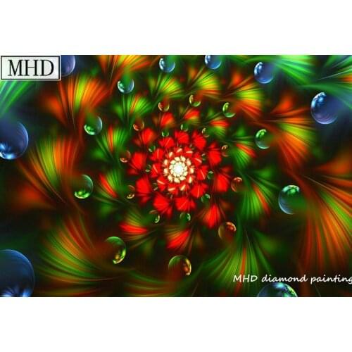 MHD New Arrival Diamond Painting Abstract Flowers diy 3d Diamond Embroidered Mosaic Diamond Cross Embroidery Art Deco Kit