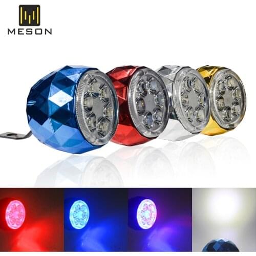 Motorcycle Mirror Rearview Light Strobe Flash Spot Light Fog Lamp Headlight 30W Scooter Light Accessories External DRL 3 Color