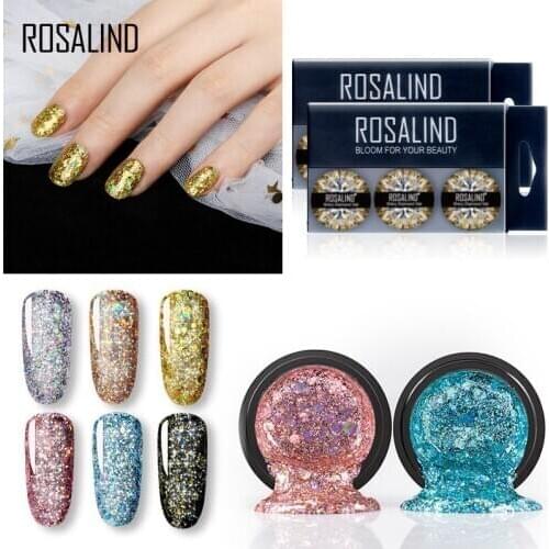 ROSALIND Diamond Gel Polish Set Platinum Varnish Hybrid Stamp Acrylic Nail Kit All For Manicure Paint Gel Nail Polish 6PCS/Set