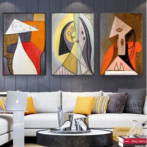 Picasso Famous Abstract Character Nordic Posters Minimalist Canvas Paintings and Prints Wall Art Pictures for Living Room Decor