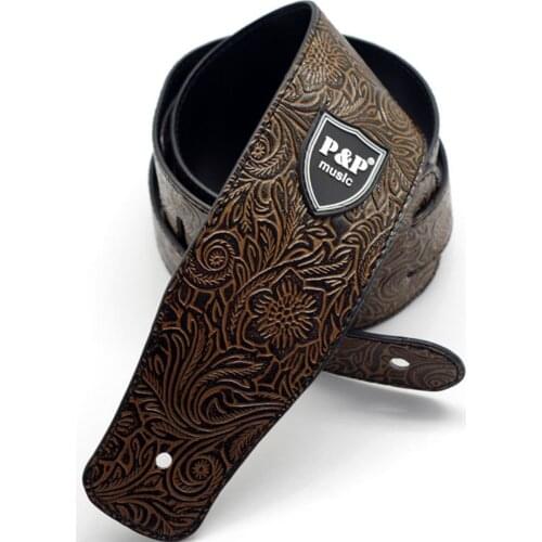 2021 NEW P&P Leather Genuine Guitar Strap 2.5 Inch Adjustable Soft Belt For Classical Bass Music Hobby Guitar Accessories