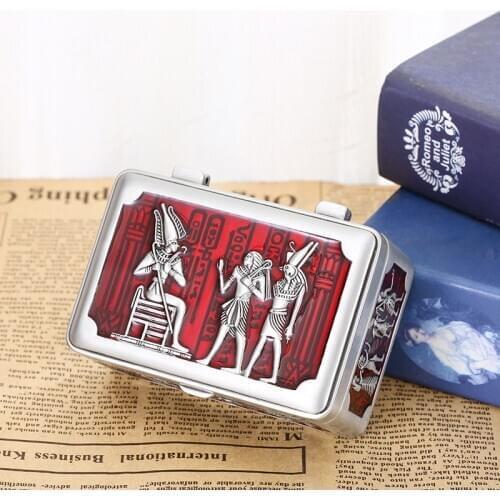 New Classic Jewelry Box Ancient Egypt Decor Neckalce Beads Bracelet Rings Storage Case Organizer Chest Metal Art Home Decoration