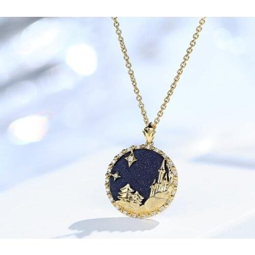 New Fashion Jewelry Creative Fairy Tale Fortress Animation Pendants Necklace Womens Charm Clavicle Chain For Wedding Party Gift