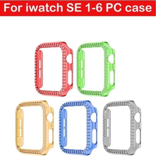 New color Diamond shell For Apple watch back cover band series 6 5 4 40mm 44mm 38 42mm case For iwatch bumper 3 2 1