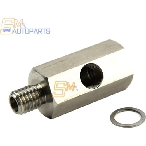 Stainless Steel 1/8" NPT Female To M12X1.5 M10X1.5 Oil Pressure Sensor Feed Line Gauge Tee Adapter