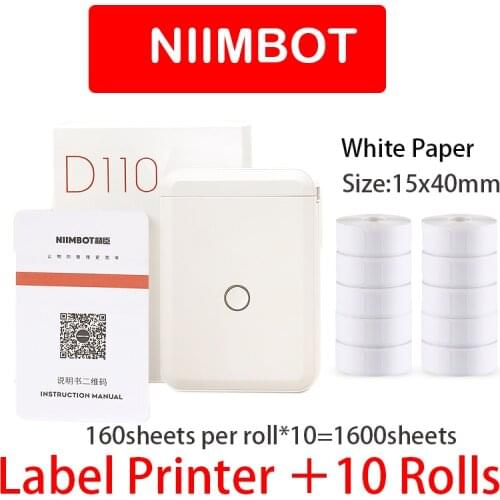 D110 Bluetooth Label Printer Portable Pocket Handheld Printer Thermal Price Tag Sticker Marker Home Office Supplies NiiMBOT
