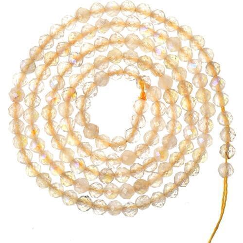 Transparent Cutting Light Yellow Crystal Beads 3mm-2mm Fit Handmade Diy Crystal Bracelets Loose Beads 15inch H563
