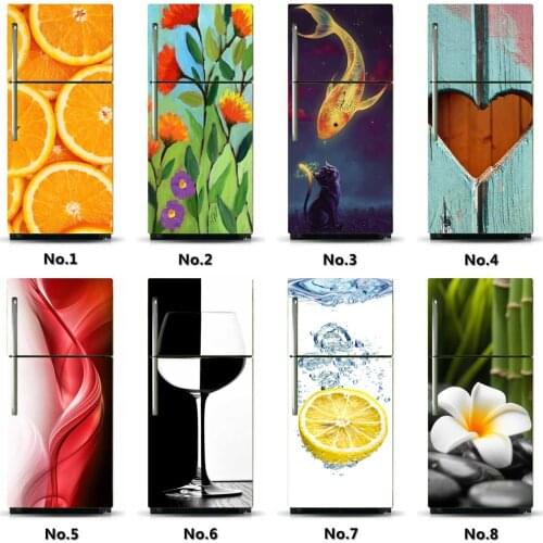 Wholesales SelfAdhesive Fridge Sticker Cover Refrigerator Door Kids Poster Wallpaper Kitchen Accessories