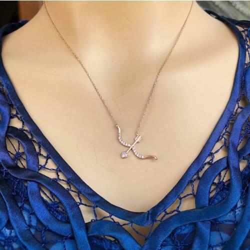 Shooting In My Heart 925 Sterling Silver Necklace Women Girls Gift Jewelry Accessories Fashion Handmade Elegant Chain