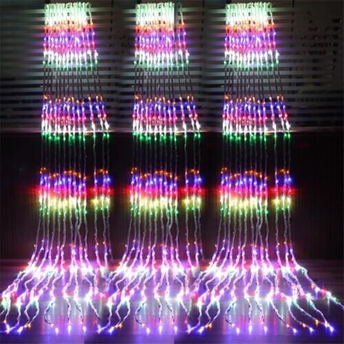 3X3M 6X3M Meteor Shower Rain LED String Light Outdoor Christmas Waterfall Garland String Light Window Curtain Icicle Fairy Light