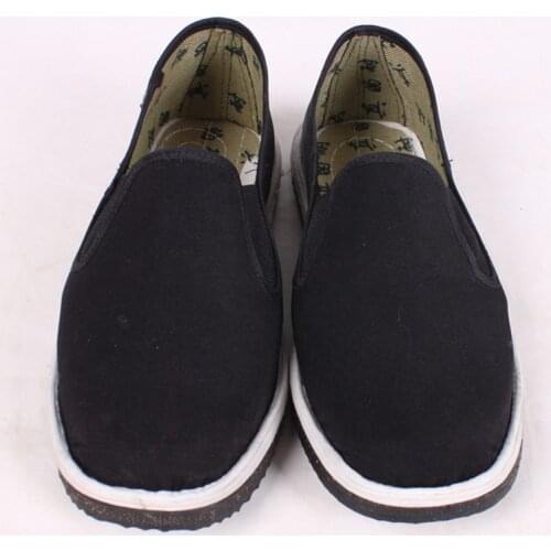 Men Traditional Chinese Mens Platform Shoes Shoes Bruce Lee Retro Oriental Style Flat Black Kung Fu Tai Chi Uniform Casual Wear