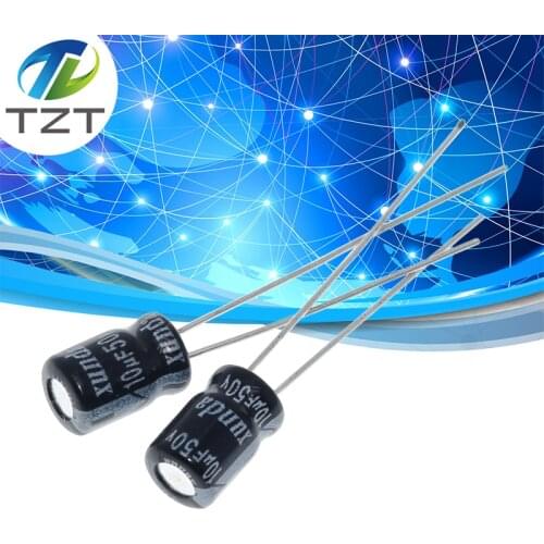 TZT 50PCS Higt quality 50V10UF 5*7mm 10UF 50V 5*7 Electrolytic capacitor