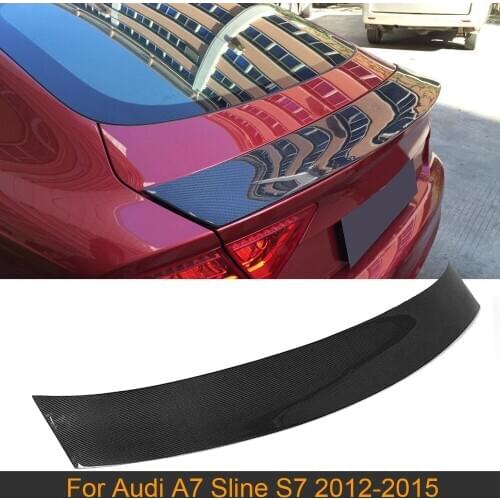 Carbon Fiber Car Rear Trunk Wing Spoiler for Audi A7 S7 Sline 2012 - 2015 Rear Tail Trunk Boot Lip Wing Spoiler FRP