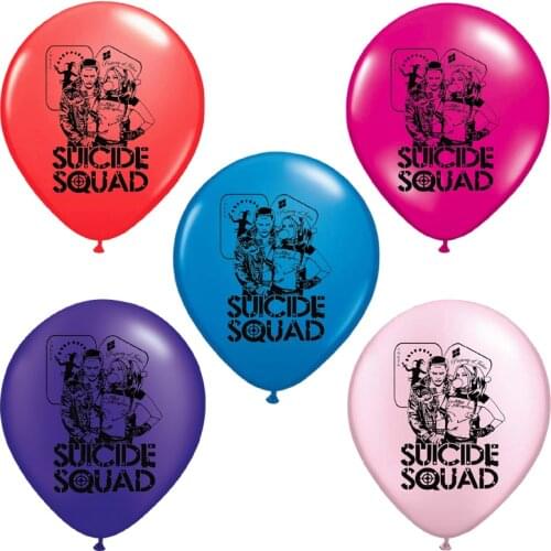 10pcs Suicided Harleyed Balloons 12inch Squading Quinn Monster Latex Ballons Pink Joker Princess Girl Birthday Party Decorations