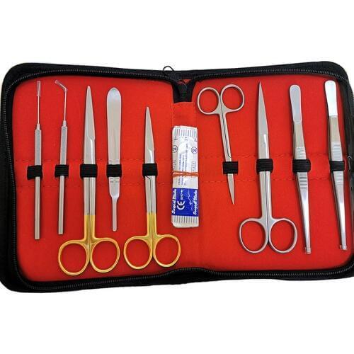 Wondcon 9pcs scalpel tool kit stainless steel Dissection scissors Anatomical needle Medical Experiment tool probe set