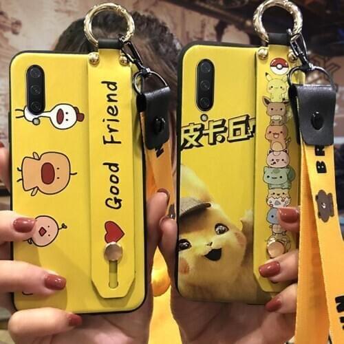 Back Cover Cute Phone Case For Xiaomi Mi CC9E/A3 Original Wrist Strap Durable Soft Case Phone Holder