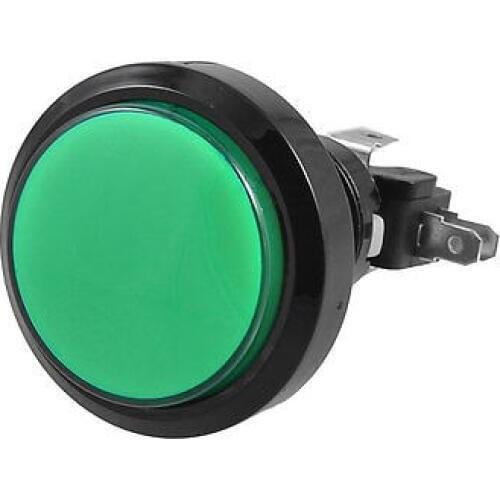 Green LED Lamp 36mm Dia Round Push Button w Limit Switch for Arcade Video Game