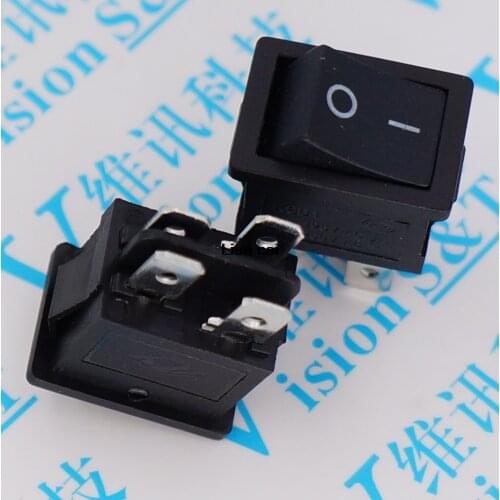 10PCS/Lot New KCD1-104 6A 250V/10A 250V LCD TV Power Switch 4 Contact Points Boat Rocker Switches Black Wholesale