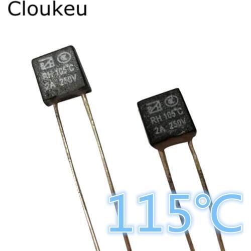 10Pcs RH 115C 2A250V Temperature fuse 115 Centigrade