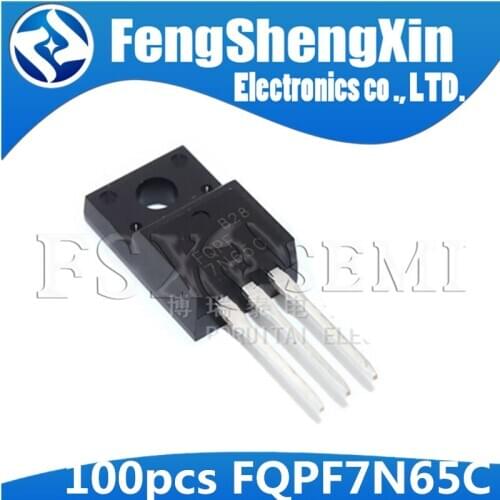100pcs/lot FQPF7N65C FQP7N65C TO-220F FQPF7N65 7N65 650V N-Channel MOSFET