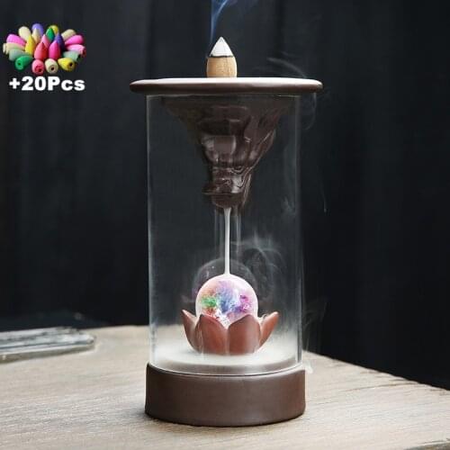 20 Incense Home Decoration Handmade Gifts Creative Colorful Led Feng Shui Ball Chinese Dragon Windproof Backflow Incense Burner