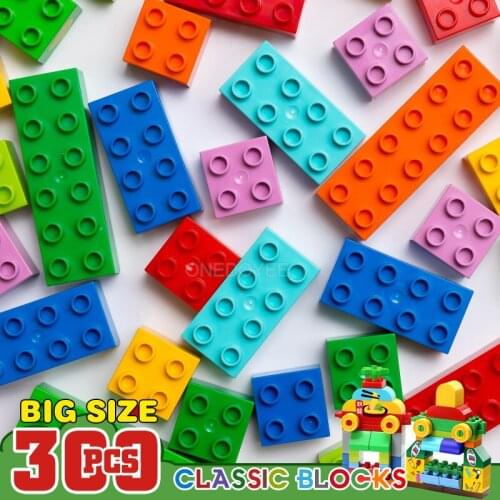 50-300PCS Big Building Blocks DIY Creative Building Bricks Animal Car Transport Block Set For Children Christmas&Birthday Gifts