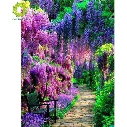 Diamond painting Chinese wistaria round diamond mosaic home decoration embroidery pattern embroidery handmade gift