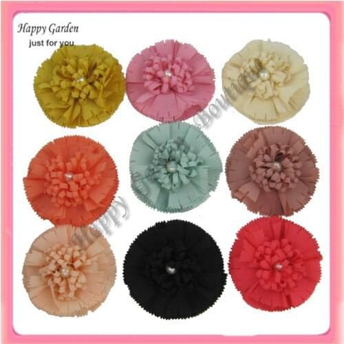 Free shipping!! 30pcs/lot 9colors silk flowers hair bands hair flower can mix order