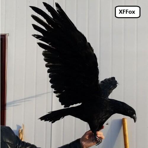 Big new simulation black eagle model foam&feather wings eagle bird toy gift about 90x45cm xf0677